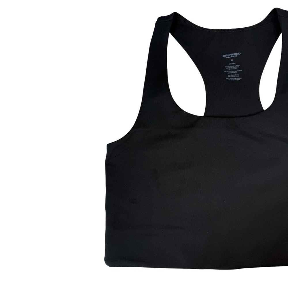 Girlfriend Collective Paloma Racerback Sports Bra Black Medium NWT - Picture 4 of 9